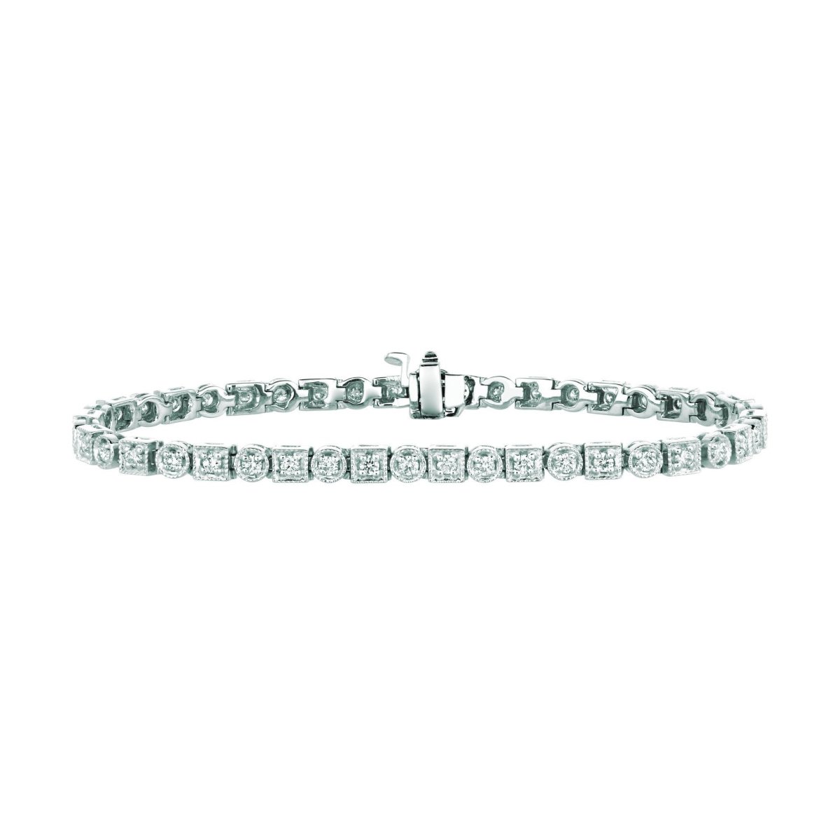 15977 1.36 Ct Pave Diamond Tennis Bracelet - 14k White