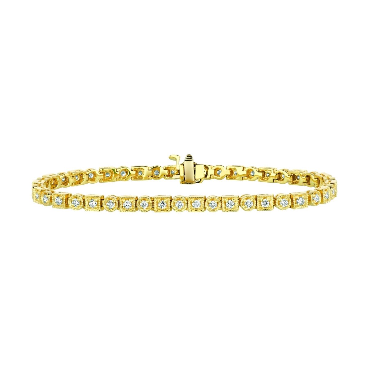 15978 1.36 Ct Pave Diamond Tennis Bracelet - 14k Yellow