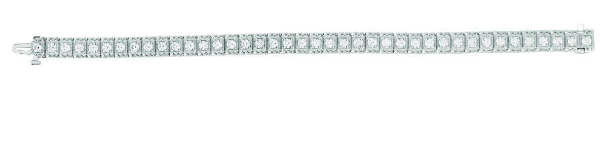 15939 4.23 Ct Pave Diamond Tennis Bracelet - 14k White