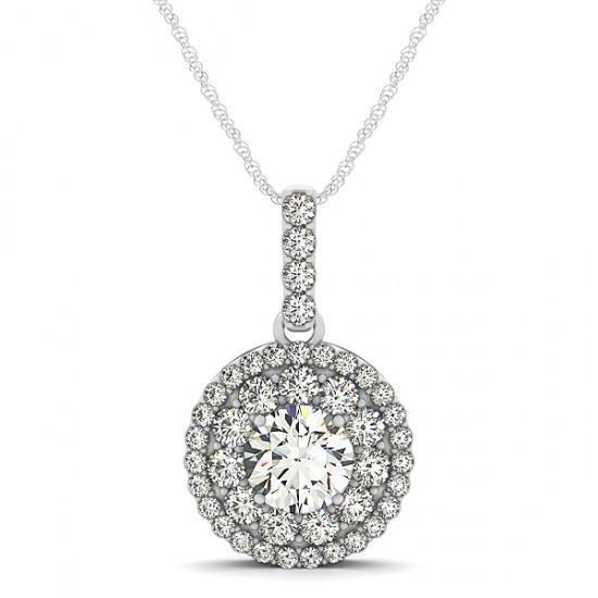 11151 1.75 Ct Gold 14k Round Diamonds Pendant Necklace Without Chain