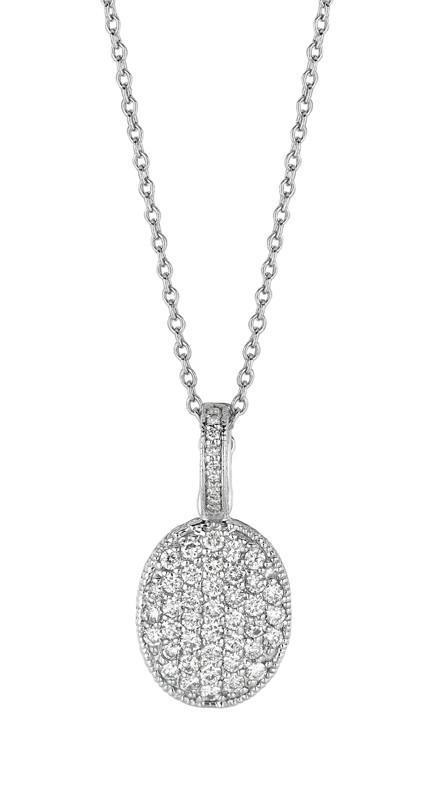 8210 1.35 Ct Sparkling Round Brilliant Diamond Pave Solid Gold 14k Pendant Necklace