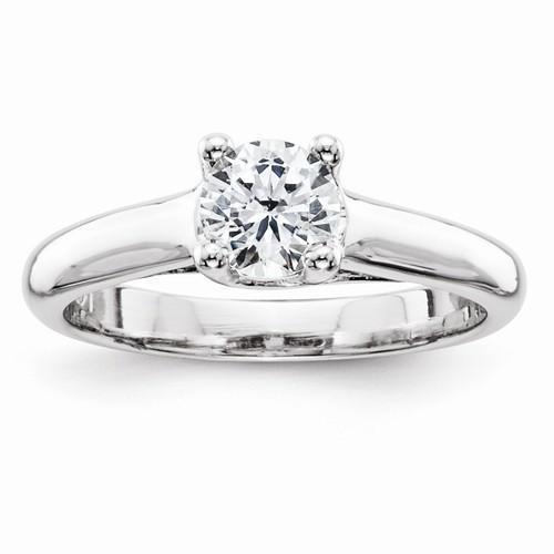 10010 Roumd Diamond Solitaire Engagement Ring - 14k White Gold