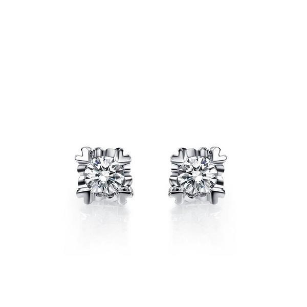 HC11217 1.50 CT G VS2 Round Cut Diamonds Studs Earrings - 14K White Gold