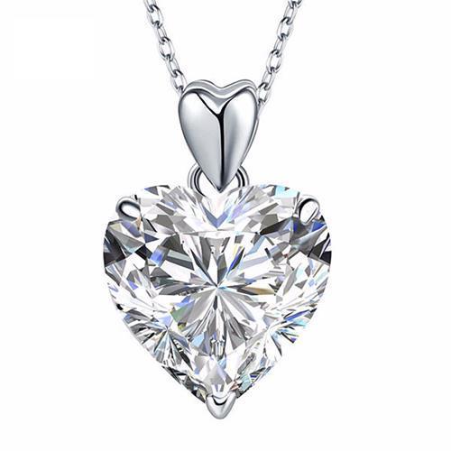 Hc10201 14k Womens White Gold Diamond Heart Shape Beautiful Pendant