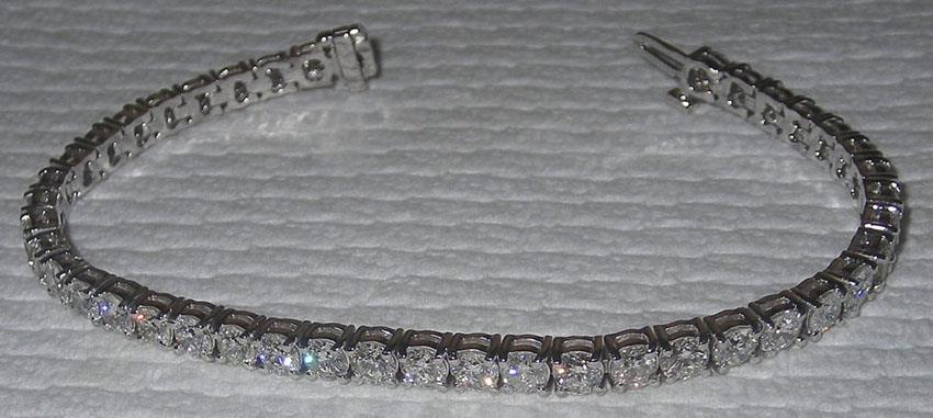 50201 11 Carat Round Brilliant Diamonds Tennis Bracelet - 14k Solid White Gold