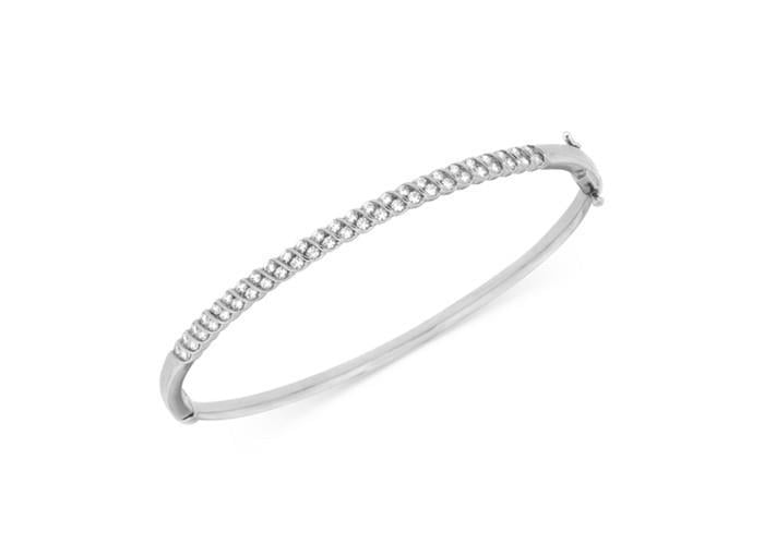 40769 2.5 Carat Round Cut Diamonds Women Bangle Bracelet - 14k White Gold