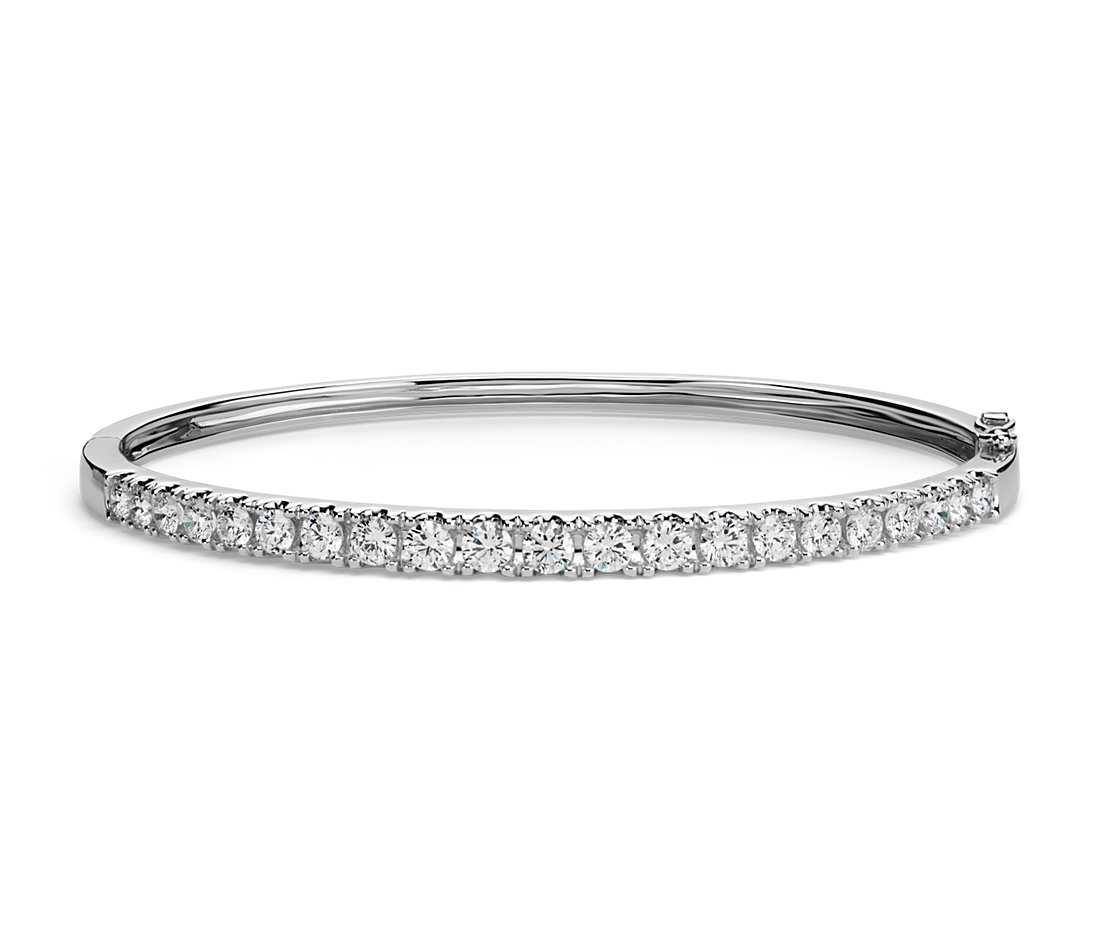 40747 Women Jewelry 2 Carat Round F Vs2 Diamond Bangle Bracelet