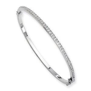 40746 2.2 Carat Prong Set Round Diamond Bangle Bracelet - 14k White Gold