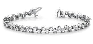 40614 7.10 Carat Round Shaped Fine Diamond Tennis Bracelet - 14k Solid White Gold