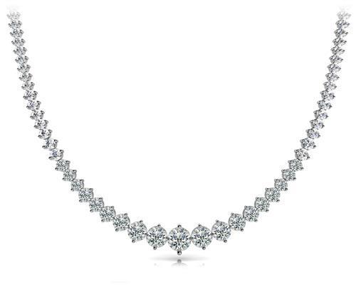 40593 24 Carat Small Round Cut Diamonds Ladies Necklace - 14k White Gold