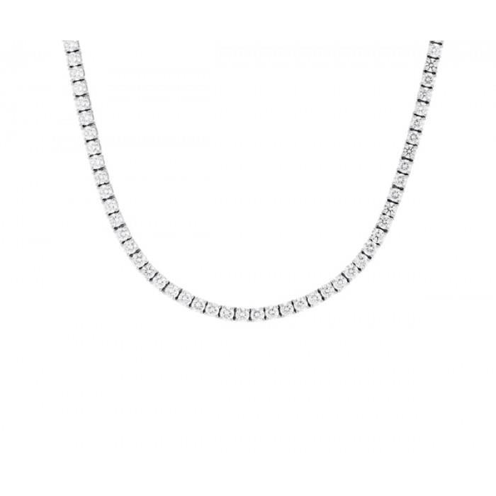 40585 5 Carat Sparkling Round Cut Diamonds Ladies Necklace - 14k White Gold