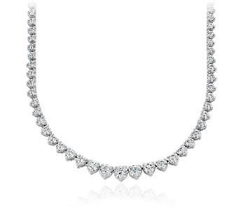 40584 20 Carat Round Cut Sparkling Diamond Women Necklace - 14k White Gold