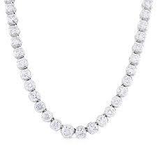40583 28 Carat F Vvs1 Round Cut Diamonds Women Necklace White Gold