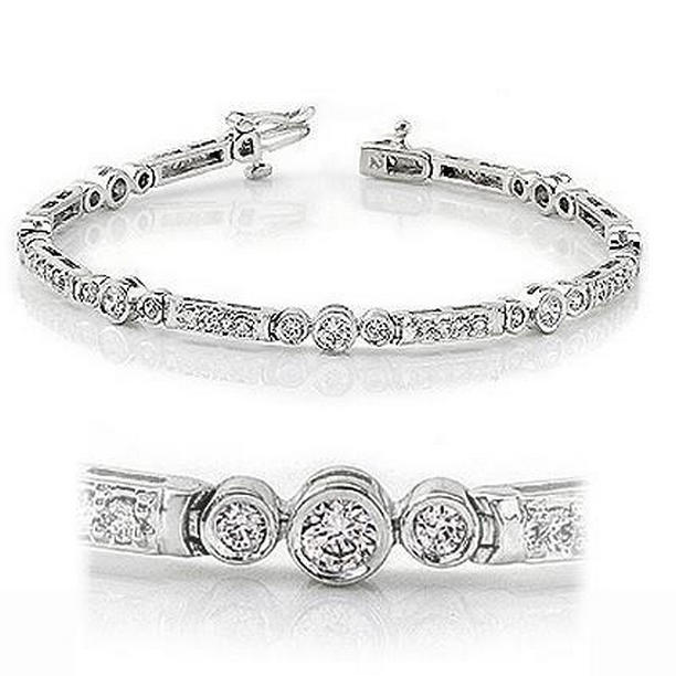 5 CT White Gold Round Cut Diamond Sparkling Tennis Bracelet