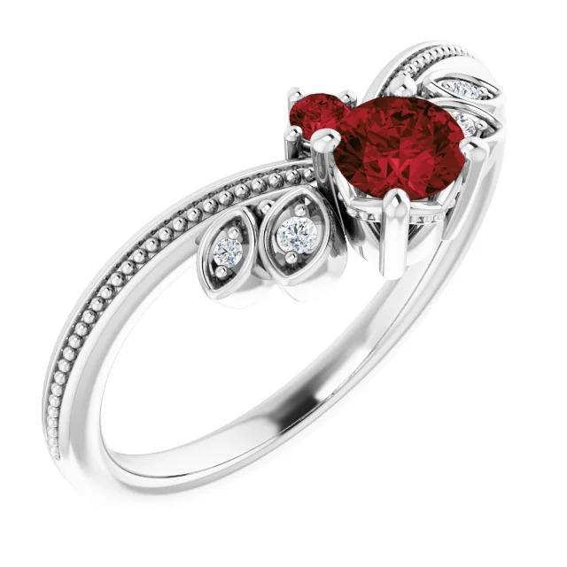 59901 Antique Style 1 CT Milgrain Gemstone Diamond Ring, Size 6.5