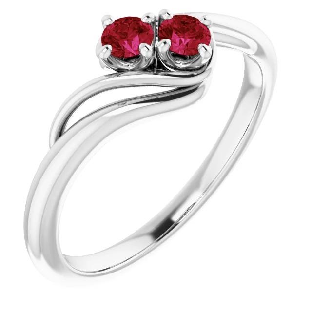 59950 Burmese Ruby 0.50 CT Twisted Style Prong Setting Ring, Size 6.5
