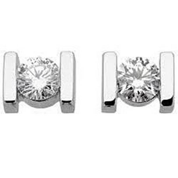 40974 1 CT Round Brilliant Cut Diamond Stud Womens Earrings