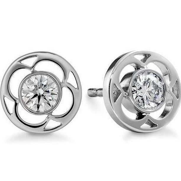 2 CT Round Cut Womens Diamonds Stud Earrings