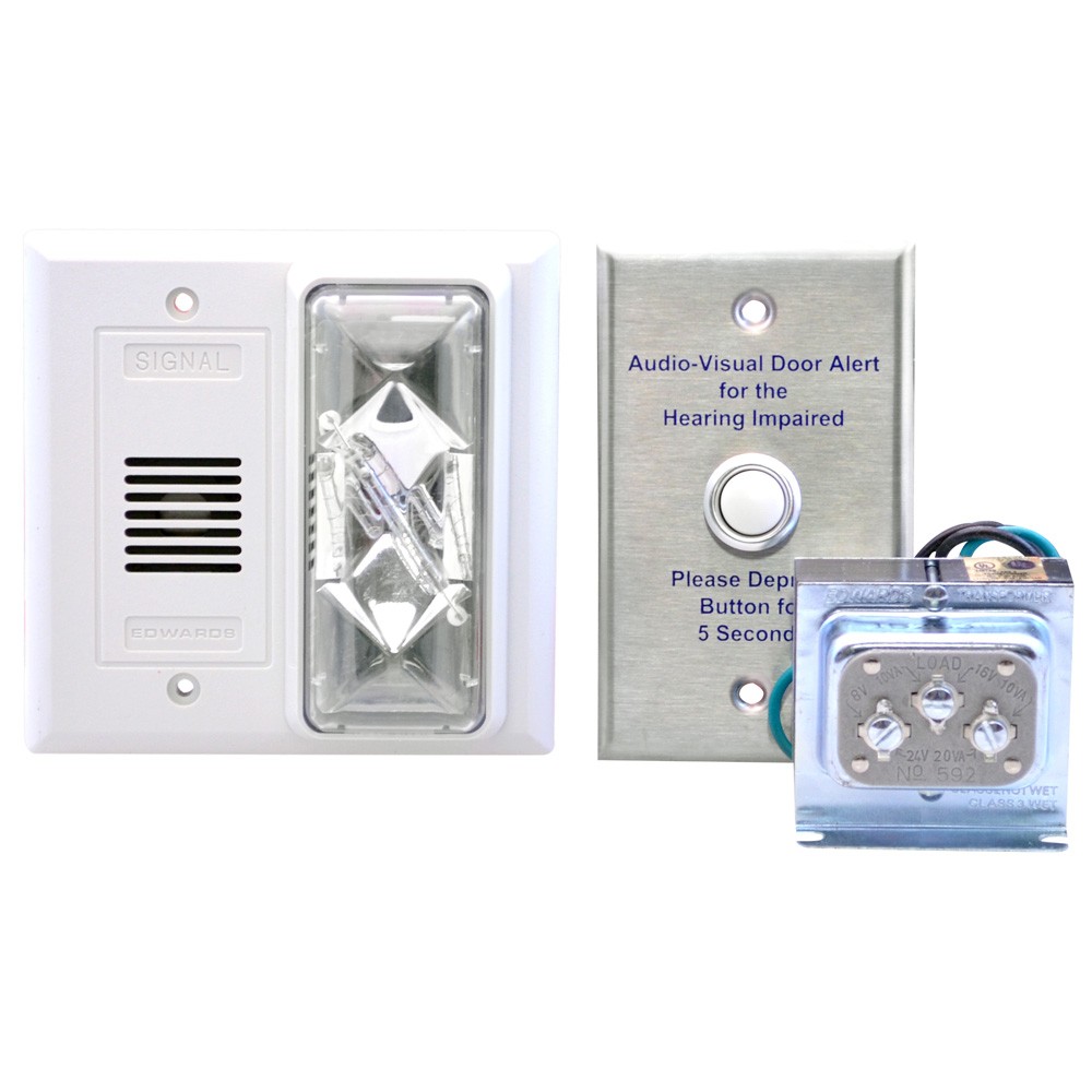 Hc-hw-dbsy Loud Alarm - Strobe Doorbell Signaler With Button & Transformer