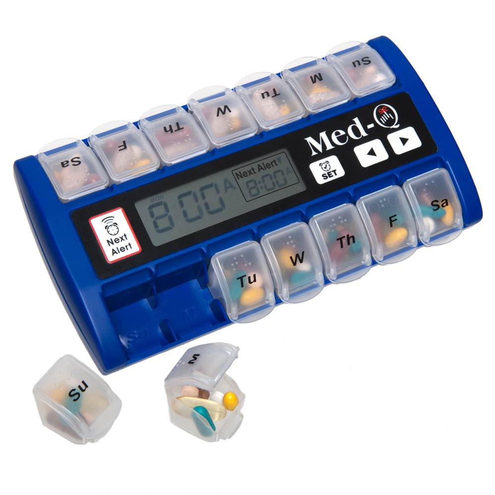 Hc-medq-bl Automatic Pill Dispenser - Blue