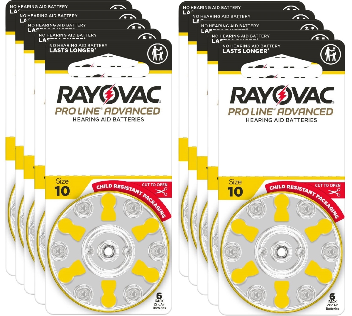 RV-10CR-PROUSC-60 Proline Advanced Hearing Aid Batteries - Size 10 - Pack of 60