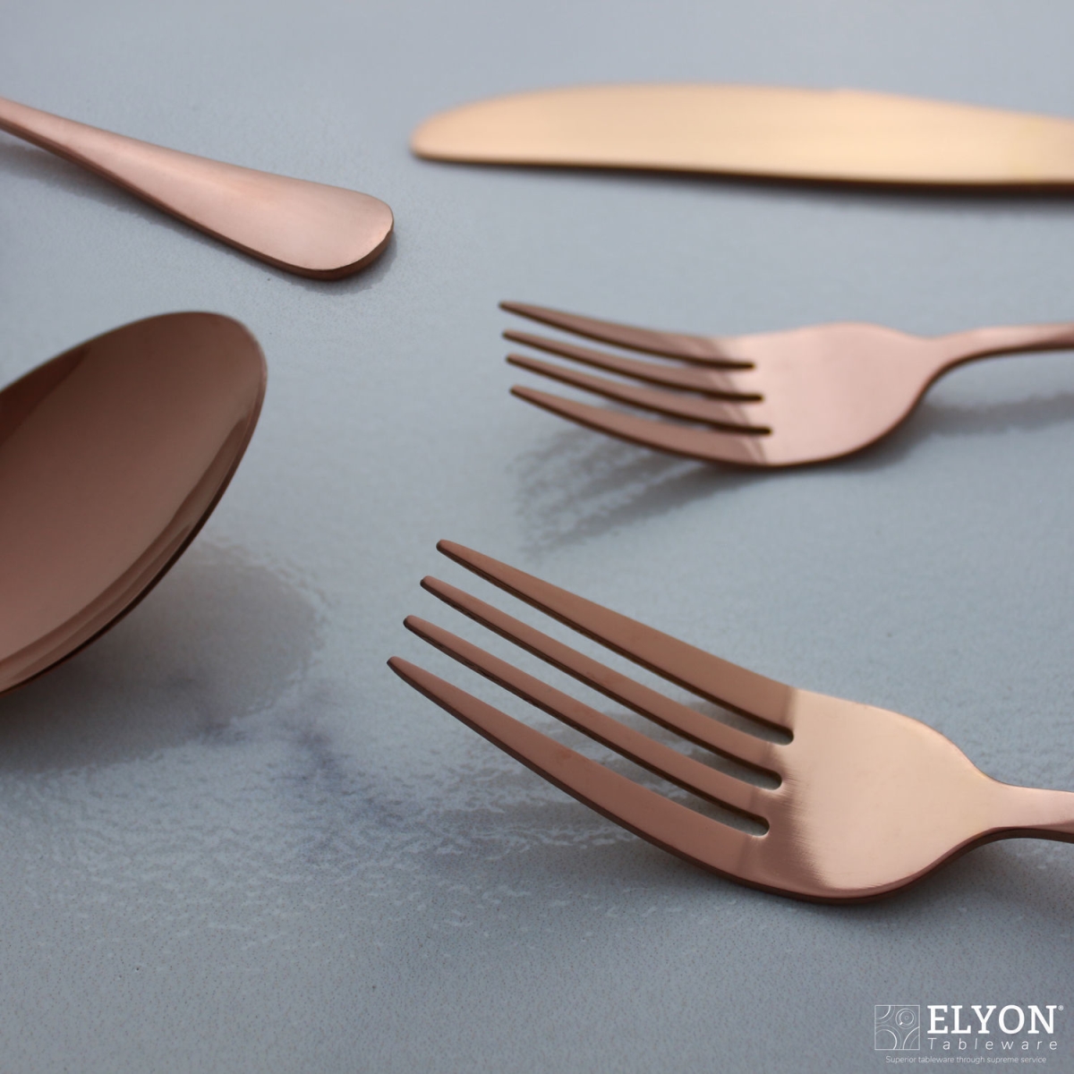 Picture of Elyon Tableware ELYON-35003 Elyon Luly Reflective Rose Gold 20-Piece Flatware Set&#44; Stainless Steel&#44; Service For 4