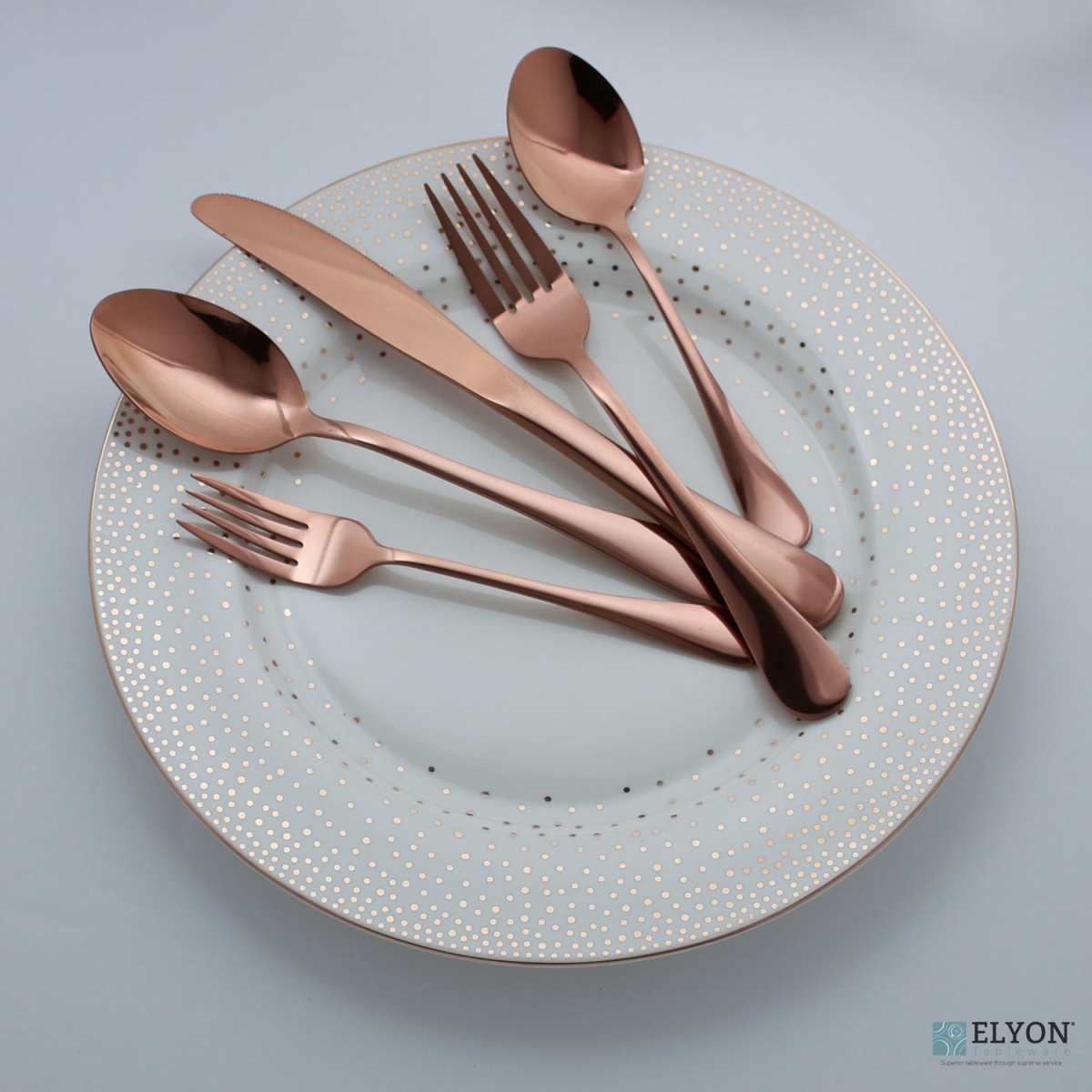 Picture of Elyon Tableware ELYON-35003 Elyon Luly Reflective Rose Gold 20-Piece Flatware Set&#44; Stainless Steel&#44; Service For 4