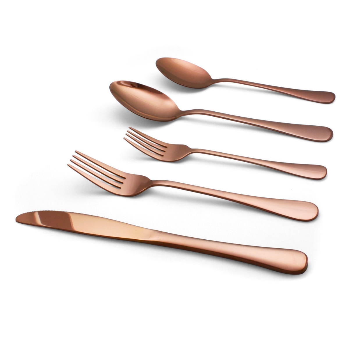 Picture of Elyon Tableware ELYON-35003 Elyon Luly Reflective Rose Gold 20-Piece Flatware Set&#44; Stainless Steel&#44; Service For 4