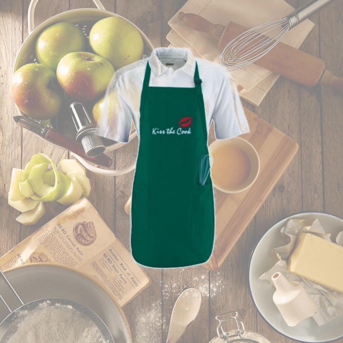 Picture of Augusta 4350A Full Length Apron With Pockets - Dark Green- All