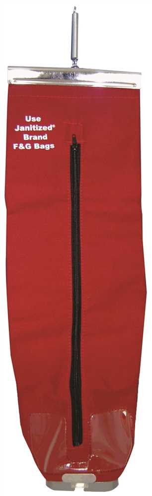 Jan-ivf169-cnsmsrd Janitized Eureka Sanitaire Red Cotton/sms Lined Cloth Bag With Lock Top & Side Load 3/4 Zipper. Oem #53416-1
