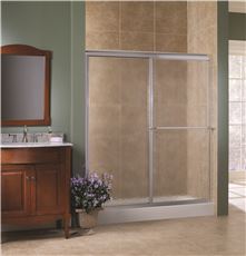 Tides Sliding Shower Door, 0.15 In. Obscure Glass, 56-60 X 70 In. - Silver