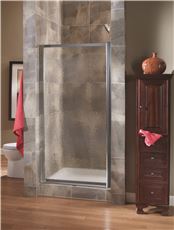 Foremost Groups 3559220 Tides Pivot Door, 0.15 In. Obscure Glass, 23-25 X 65 In. - Silver