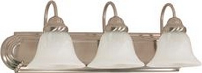 2488397 3-light Vanity Fixture, Brushed Nickel, 24 X 7-0.62 In., Uses 100-watt Incandescent Medium Base Lamps