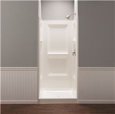 3557743 Durawall Fiberglass Shower Wall Kit, 3 Piece, 3 Shelves, 36 X 36 In. - White