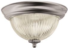 2487028 13.5 In. Halophane Dome Ceiling Fixture For Uses 2 60-watt Incandescent Medium Base Lamps - Brushed Nickel