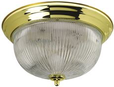 2487029 13.5 In. Halophane Dome Ceiling Fixture For Uses 2 60-watt Incandescent Medium Base Lamps - Polished Brass