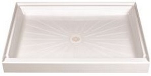 3557733 Durabase Fiberglass Rectangular Shower Floor, 34 X 48 In. - White