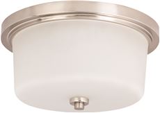 2497014 13 X 6.5 In. Flush Mount Ceiling Fixture For Uses 2 60-watt Incandescent Medium Base Lamps - Brushed Nickel