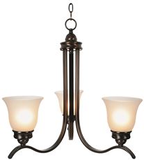 3557932 Oil Rubbed Bronze Sanibel 3-light Chandelier, Frosted Glass, 24.75 X 21.75 In.