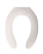 Plastic White Elongated Without Cover Toilet Seat