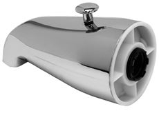 Bathtub Spout With Top Diverter, Chrome, 0.75 In. Ips
