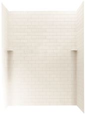 3575310 Solid Surface Subway Tile Shower Wall Kit, White - 36 X 62 X 72 In.
