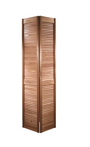 Interline 2479236 80 X 30 In. Masonite Pine Full Louver Bi-fold Door, Medium Wood