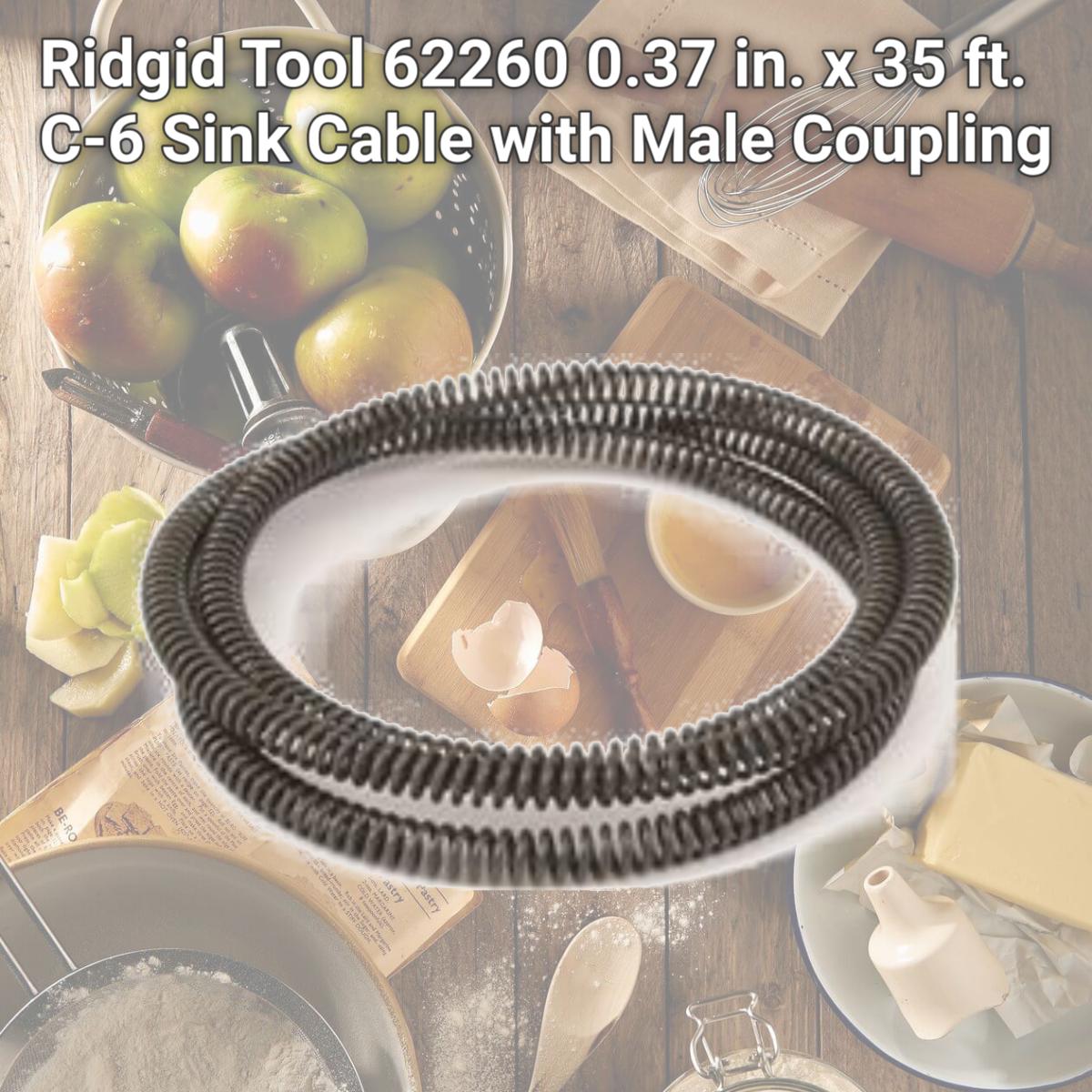 Picture of Ridgid Tool 62260 0.37 in. x 35 ft. C-6 Sink Cable with Male Coupling