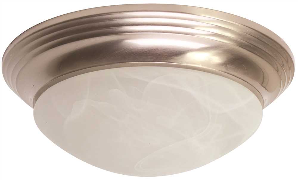 2498704 Led Flush Mount Ceiling Fixture Alabaster Swirl Glass 12 X 3-3/4 In. Brushed Nickel 12-watt Led Chip Included