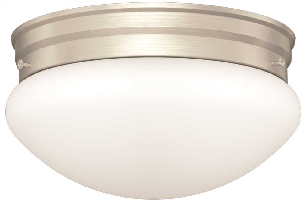 2498705 Led Mushroom Shaped Ceiling Fixture White Opal Glass 9-1/8 X 5 In. Brushed Nickel 12-watt Led Chip Included