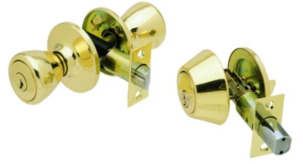 802539692 83969 Tulip Combination Lockset Single Cylinder Deadbolt, Polished Brass