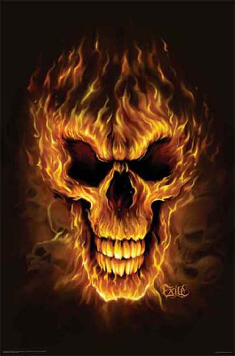 Hot Stuff 1058-08x10-sd 8 X 10 In. Flame Skull Poster Print