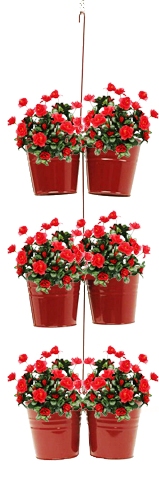 8433e Xr S-3 Enameled Galvanized Double Hanging Planter - Red