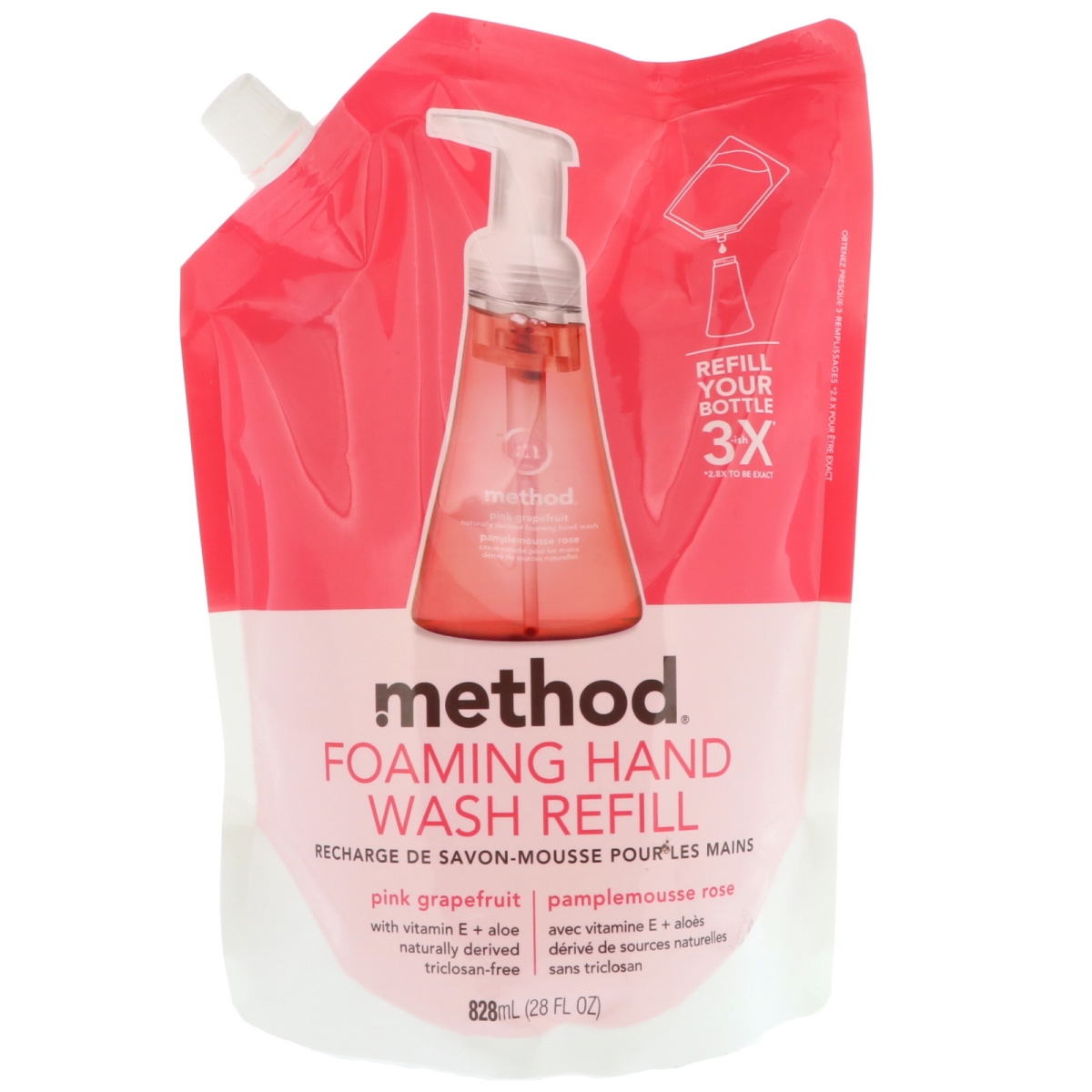 01688 Ref Foaming Refill Hand Wash, Pink Grapefruit - Pack Of 6